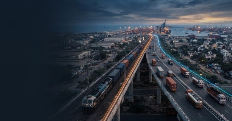 India's multimodal freight network connecting road rail ports and logistics hubs, multimodal transportation, logistics transformation, indo shinka advisory, logistics advisory in india, smartfive