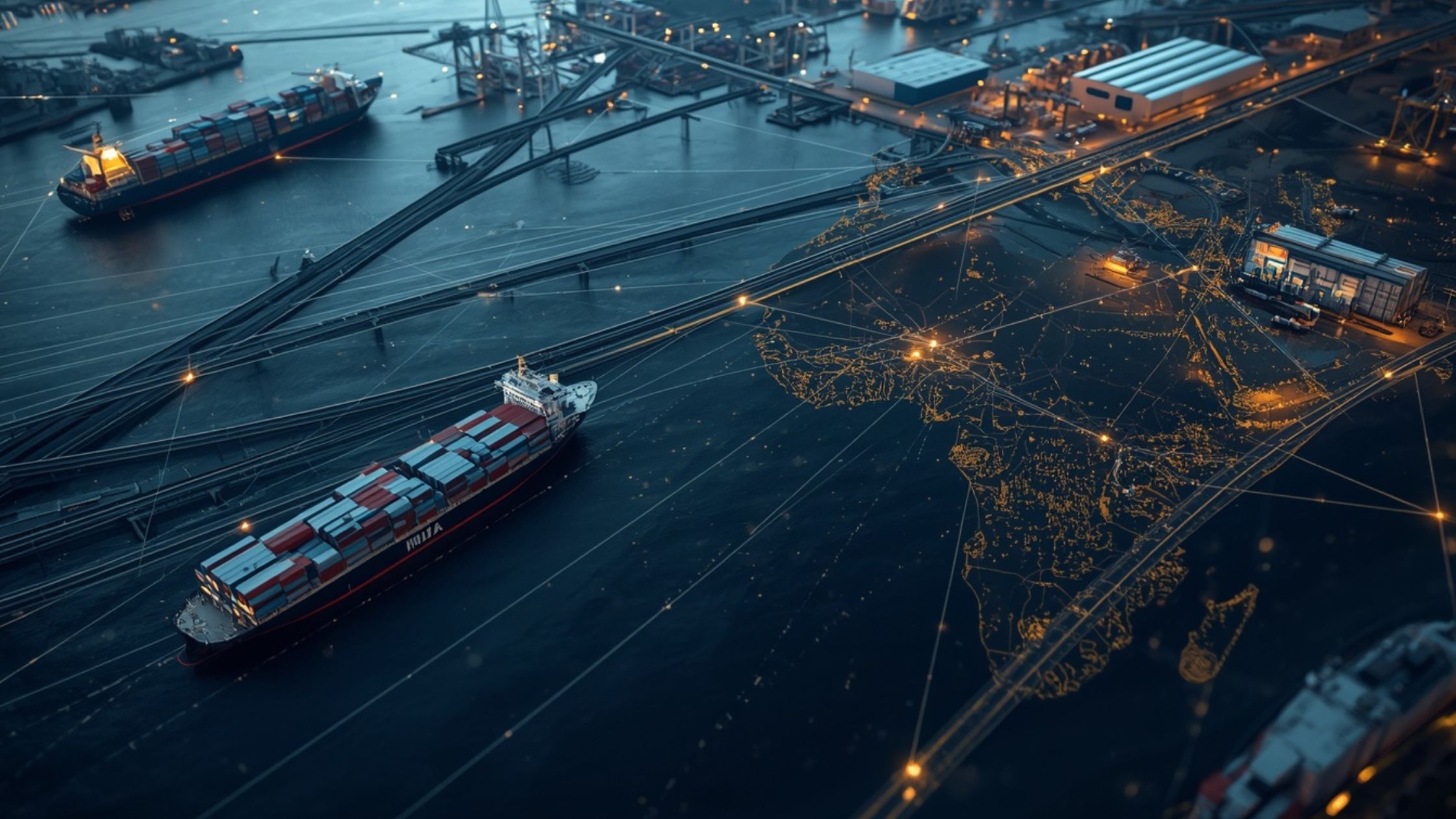 India–Africa supply-chain network connecting ports, industry and logistics hubs, indo shinka advisory, smartfive, business transformation