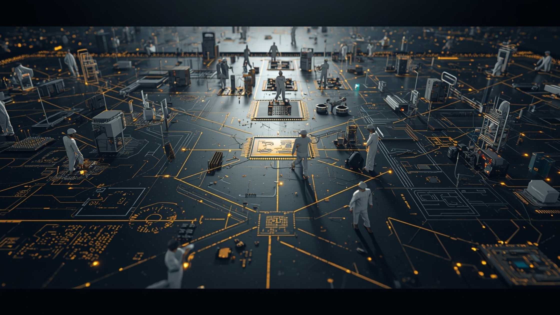 Connected semiconductor facilities representing India’s shift from individual projects to an integrated ecosystem, indo shinka advisory, semiconductor, semiconductor industry